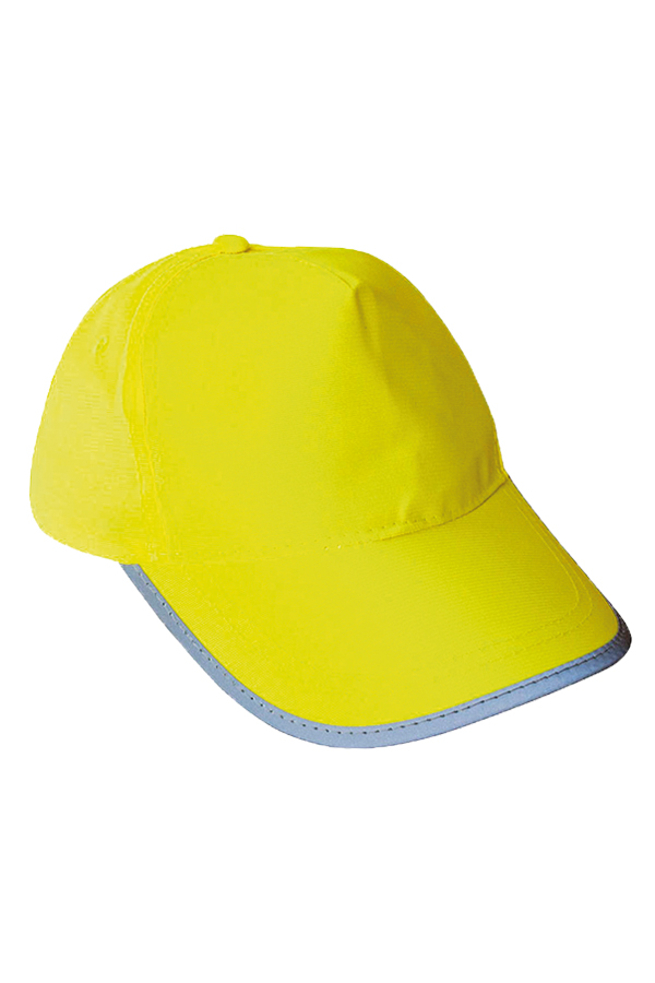 Portrait of an adult smiling woman with reflective orange Korntex cap in the park