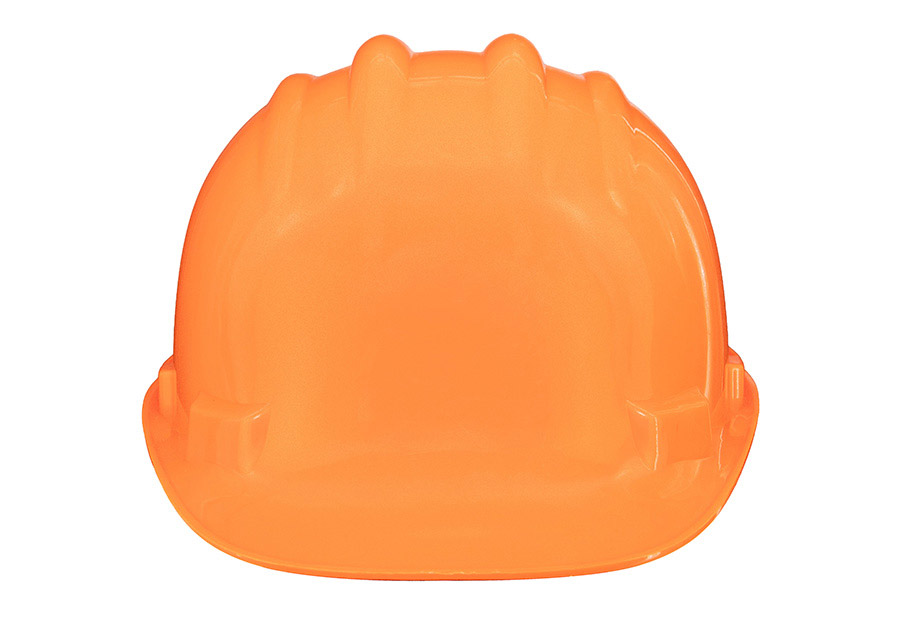 Basic Schutzhelm „Le Havre“ mit Regenrinne in robuster Einheitsgröße, zuverlässiger Baustellenhelm mit Adaptertaschen für Zubehör.
