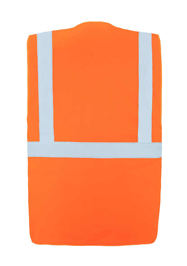 signal-orange, lined Korntex safety vest with zip fastener for different work groups