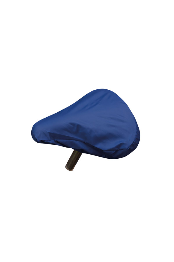 Detailed view of a white Korntex bicycle-saddle cover on a mountain bike in the park