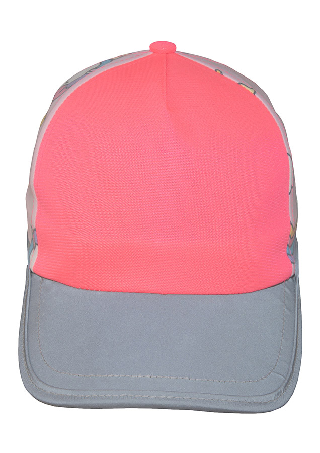 Kinder Cap Korntex in pink grau mit reflektierendem Schirm für hohe Sicherheit und Sichtbarkeit im Straßenverkehr