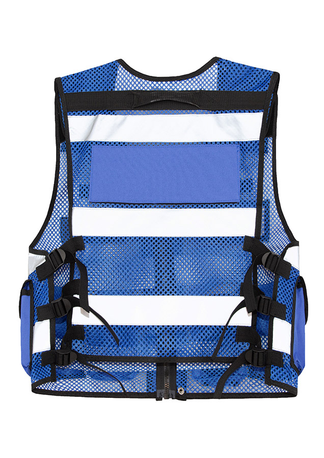 KXMTAC Mesh Tactical Vest with Reflective Stripes, Zipper, Pockets, and Velcro – Royal Blue Safety Vest