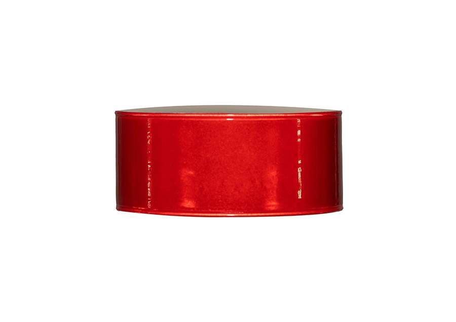 Schnappband „Porto“ in Silber mit Metallkern, PVC-Oberfläche und Velvet-Innenseite, flexibel für Handgelenk, Arm oder Knöchel.