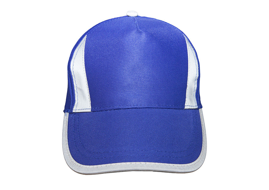 Baseball-Cap „Nice“ in Polyester mit Reflexsegmenten und silber-reflektierender Schirmkante, größenverstellbar für hohe Sichtbarkeit.