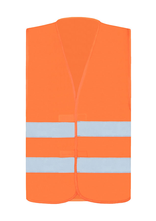 Adult in yellow Korntex safety vest in an industrial environment
