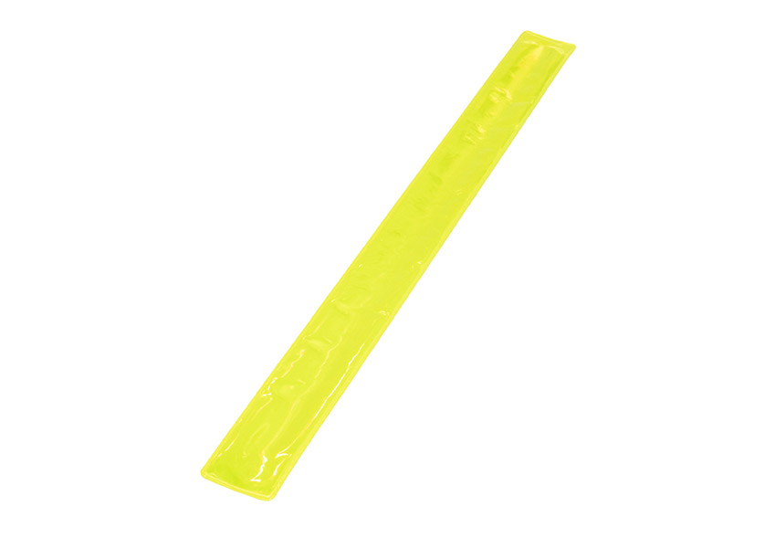 Cyclist with reflective yellow Korntex snap tape on leg